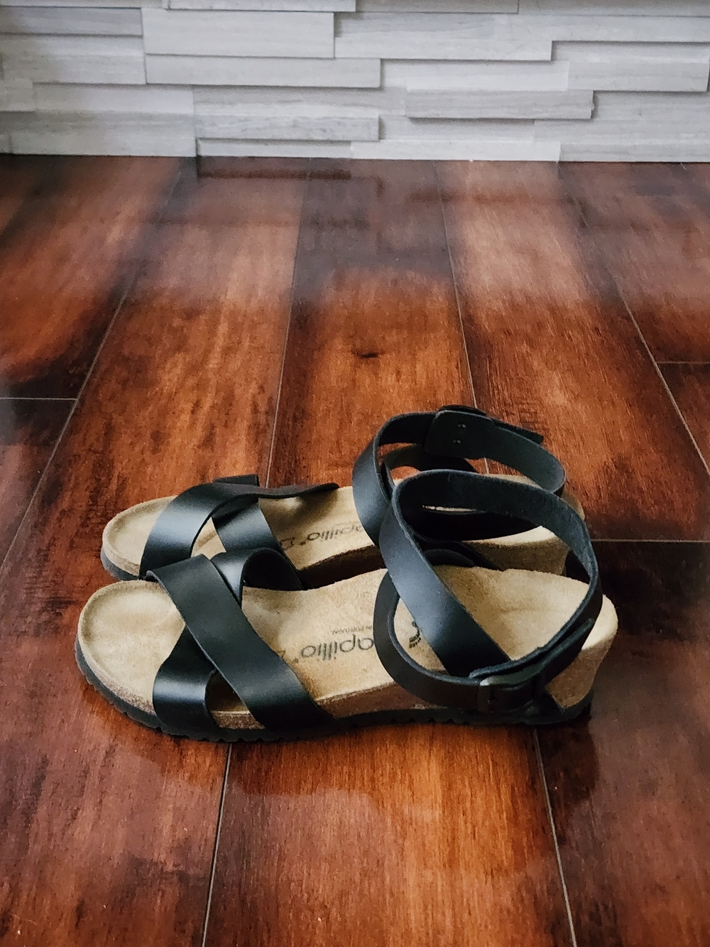 Birkenstock Papillio Lola Black Leather Strappy Sandals EU 38